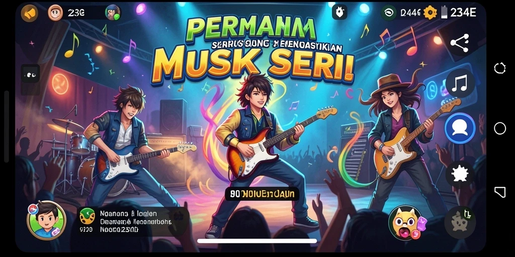 Tangkapan layar gameplay <strong>234E</strong> menampilkan pengalaman musik yang menakjubkan.