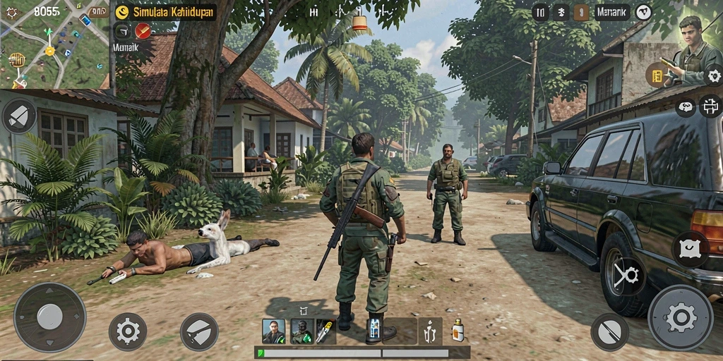 Tampilan gameplay 8055 yang interaktif dan menarik.