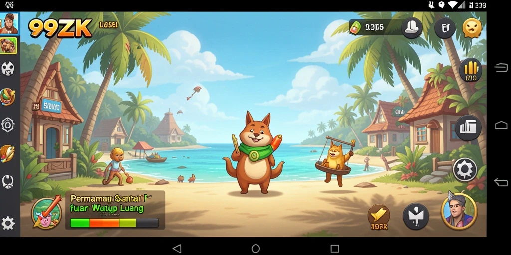 Tampilan gameplay 99ZK yang menghibur dan santai.