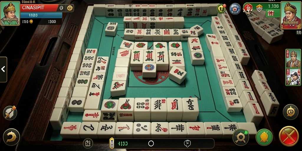 Tampilan gameplay menarik dari CINASIPIT dalam permainan Mahjong.