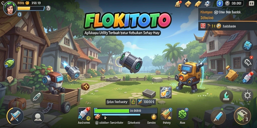 Screenshot utama FLOKITOTO menunjukkan antarmuka aplikasi yang sederhana dan fungsional.