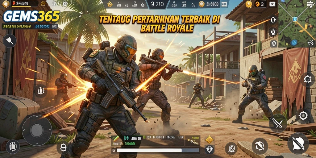 Tampilan gameplay seru di GEMS365 dengan pertempuran intens.