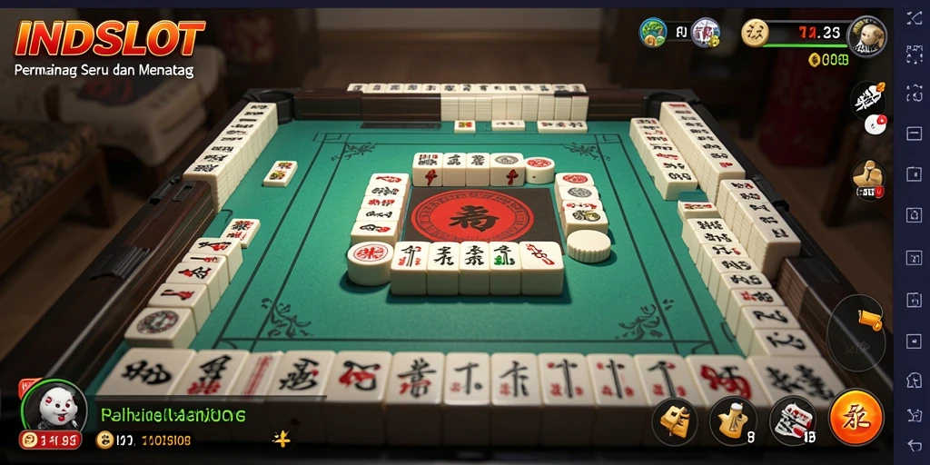 Tampilan gameplay Mahjong di INDSLOT yang menarik dan penuh warna.