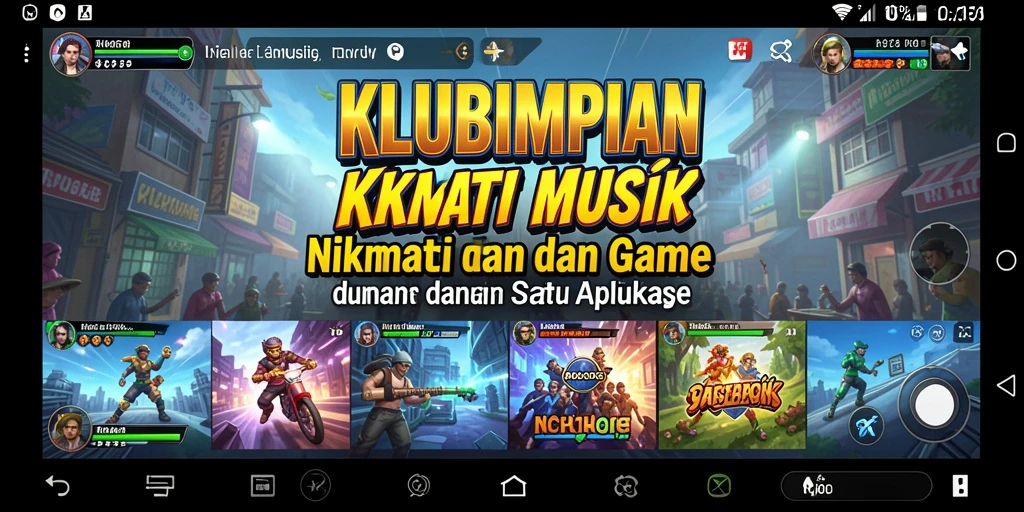 Tampilan sederhana dan interaktif dari gameplay KLUBIMPIAN dengan musik.
