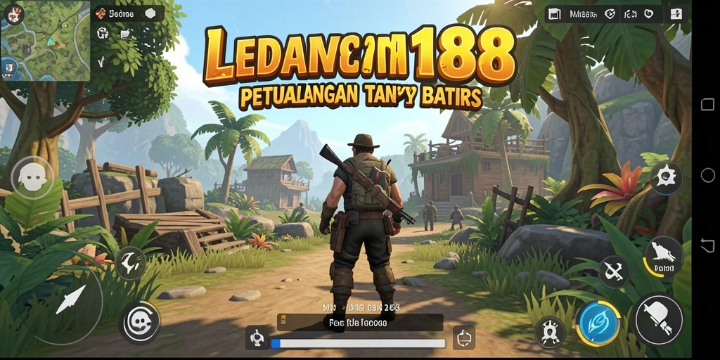Screenshot gameplay LEDAK188 yang menampilkan eksplorasi dunia terbuka yang menawan.