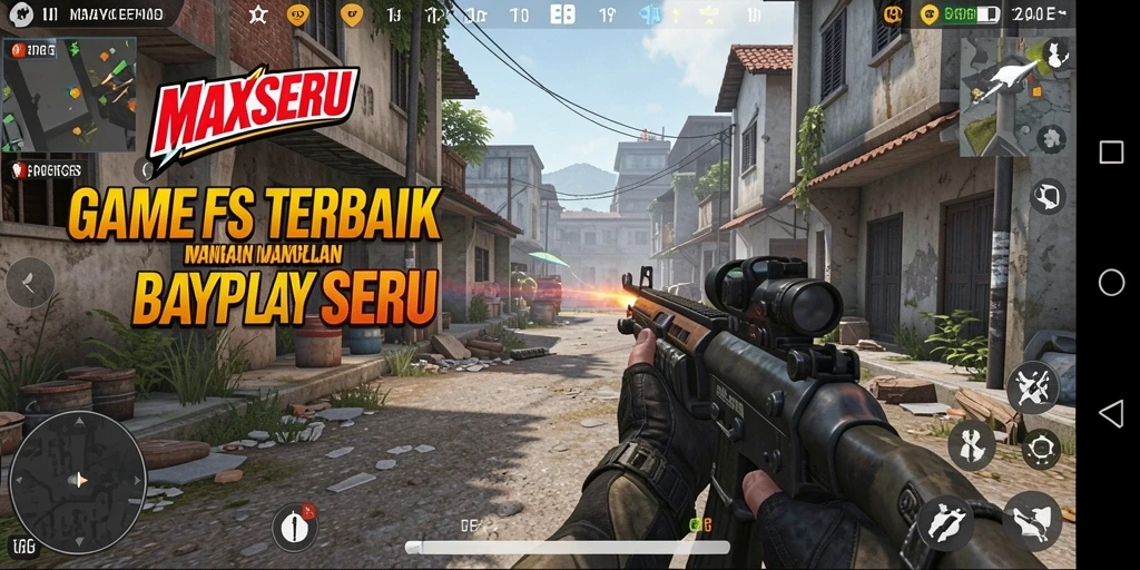 Tampilan gameplay seru di MAXSERU dengan pertempuran FPS yang menyenangkan.