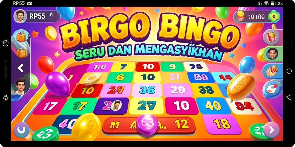 Screenshot gameplay RP55 menampilkan suasana bingo yang seru dan menarik.