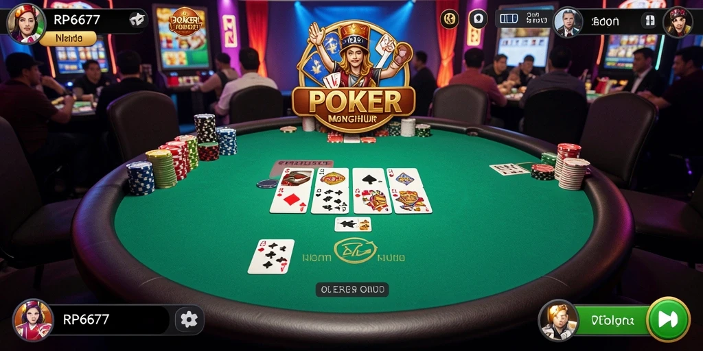 Tampilan menarik dari gameplay Poker di RP6677 yang mengasyikkan.