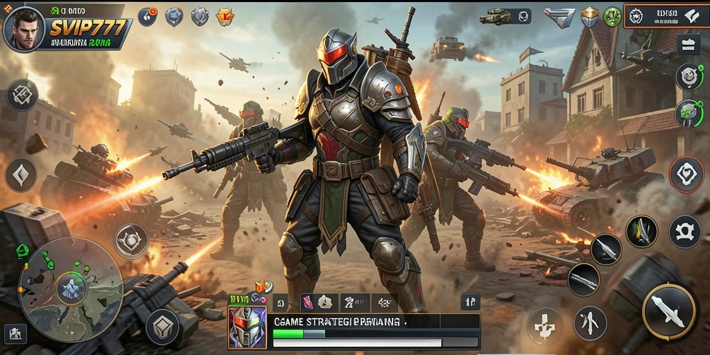 Tampilan gameplay menarik dari SVIP777 dengan aksi perang strategi.