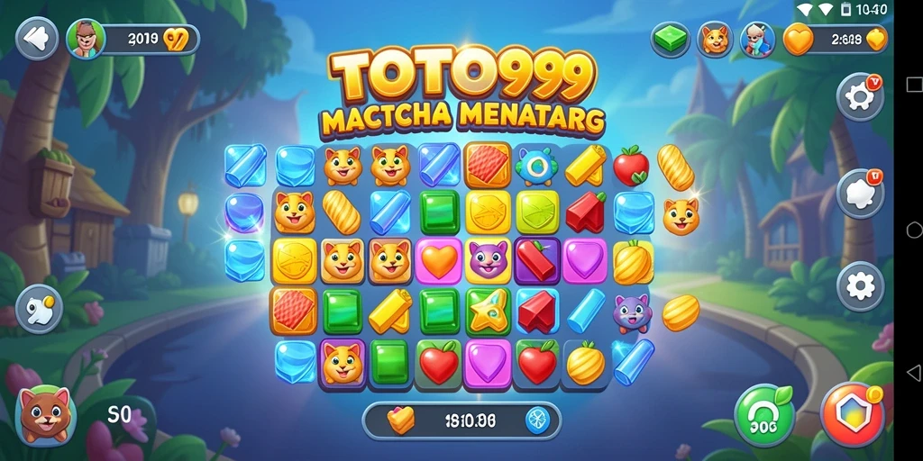 Gameplay seru TOTO99 dengan permata berwarna-warni.