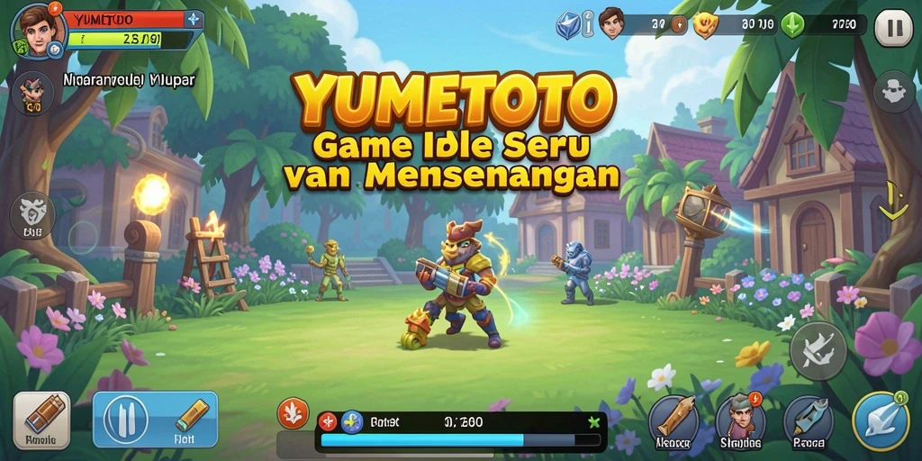 Tampilan dalam game YUMETOTO yang menyenangkan dan menarik.